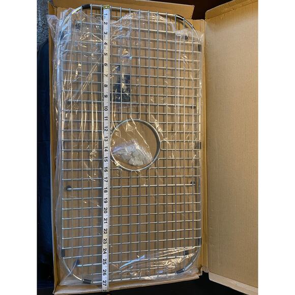 Serene Valley Sink Bottom Grid 27-1/2" x 14-1/4", Centered Drain, NDG2814C - Picture 3 of 6